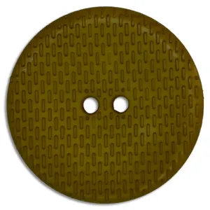 1 1/2" Mock Running Stitch Raw Umber 2-Hole Plastic Button (Made in Germany)