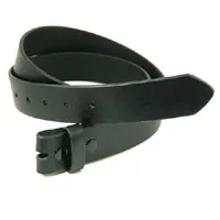 1-3/8in Black Leather Snap Belt Strap (Size 30-32) EA