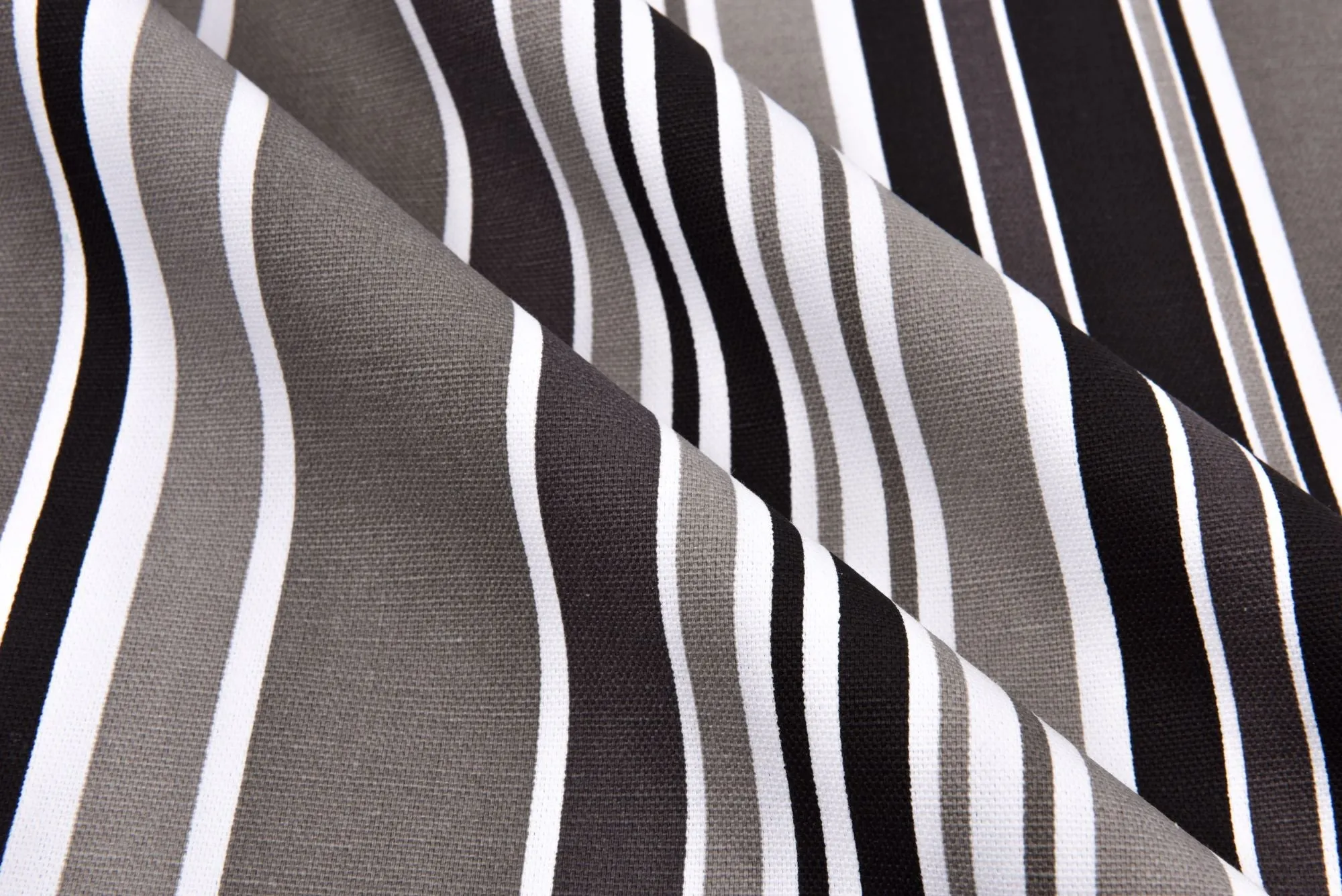 100% Cotton Half Panama Printed Fabric / Canvas printed Fabric /  Multi Shape Grey Striped Digital Print  Fabric