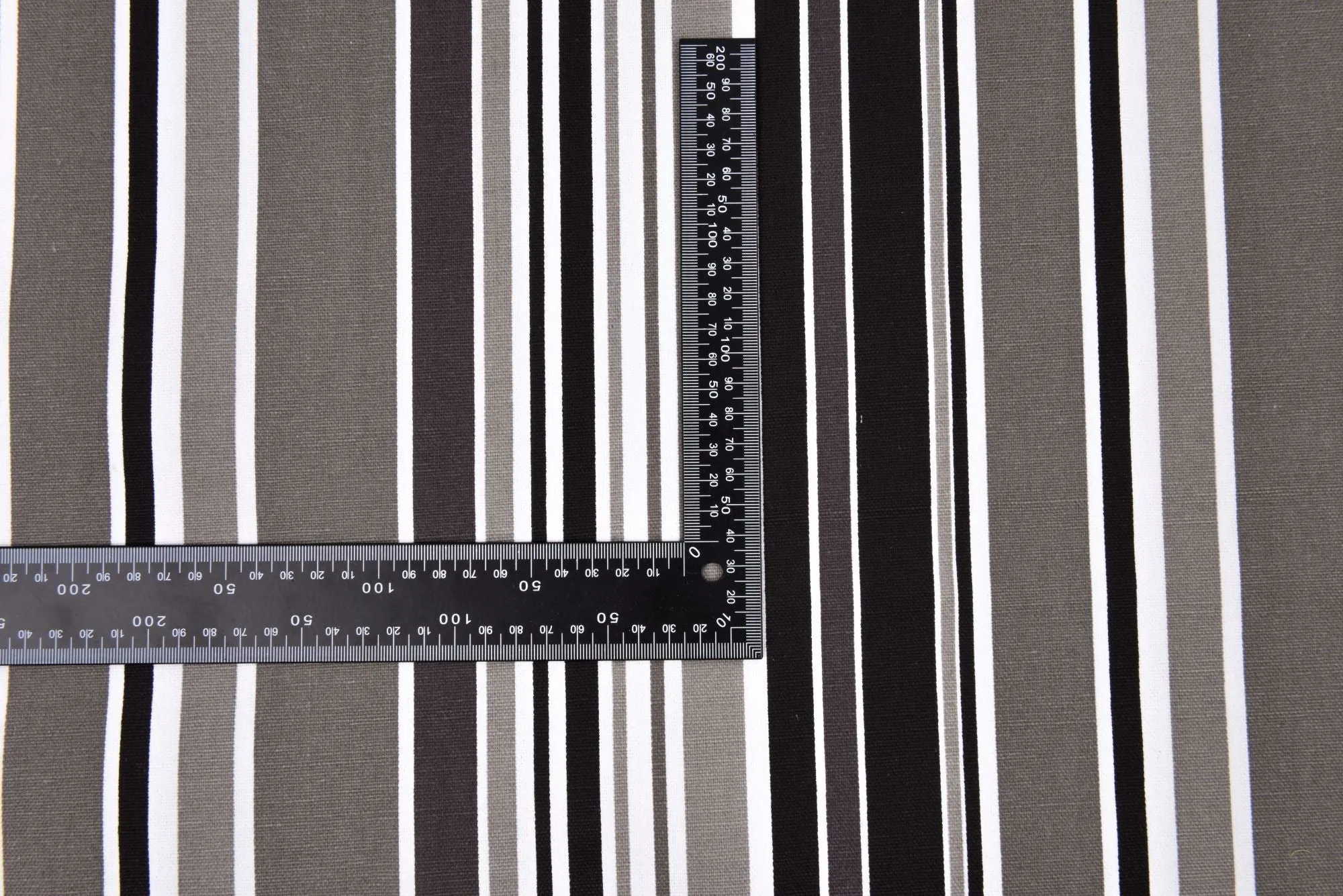 100% Cotton Half Panama Printed Fabric / Canvas printed Fabric /  Multi Shape Grey Striped Digital Print  Fabric