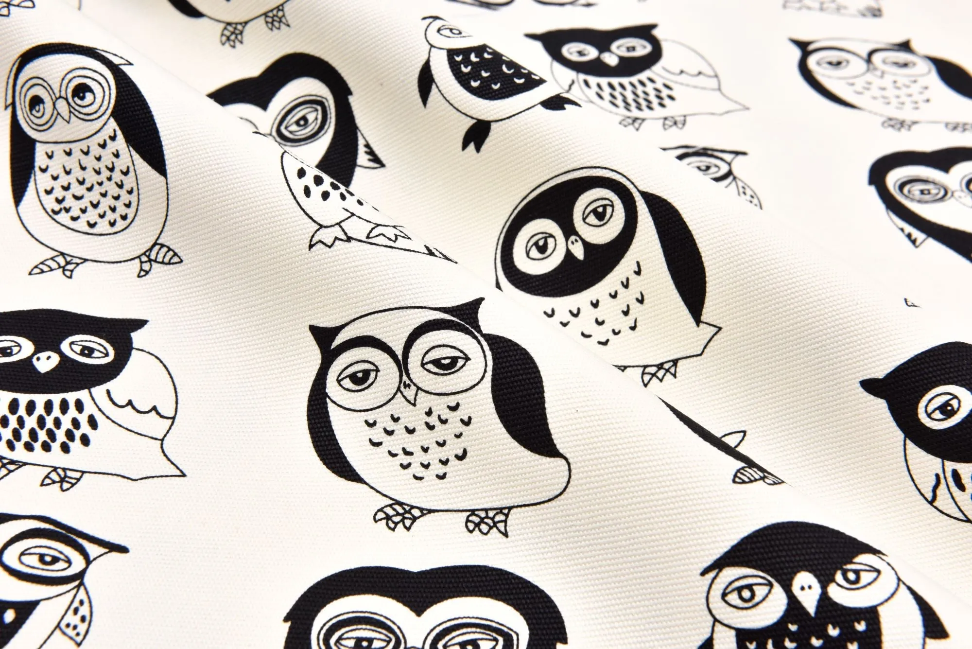 100% Cotton Half Panama Printed Fabric / Canvas printed Fabric / Owl Digital Print  Fabric