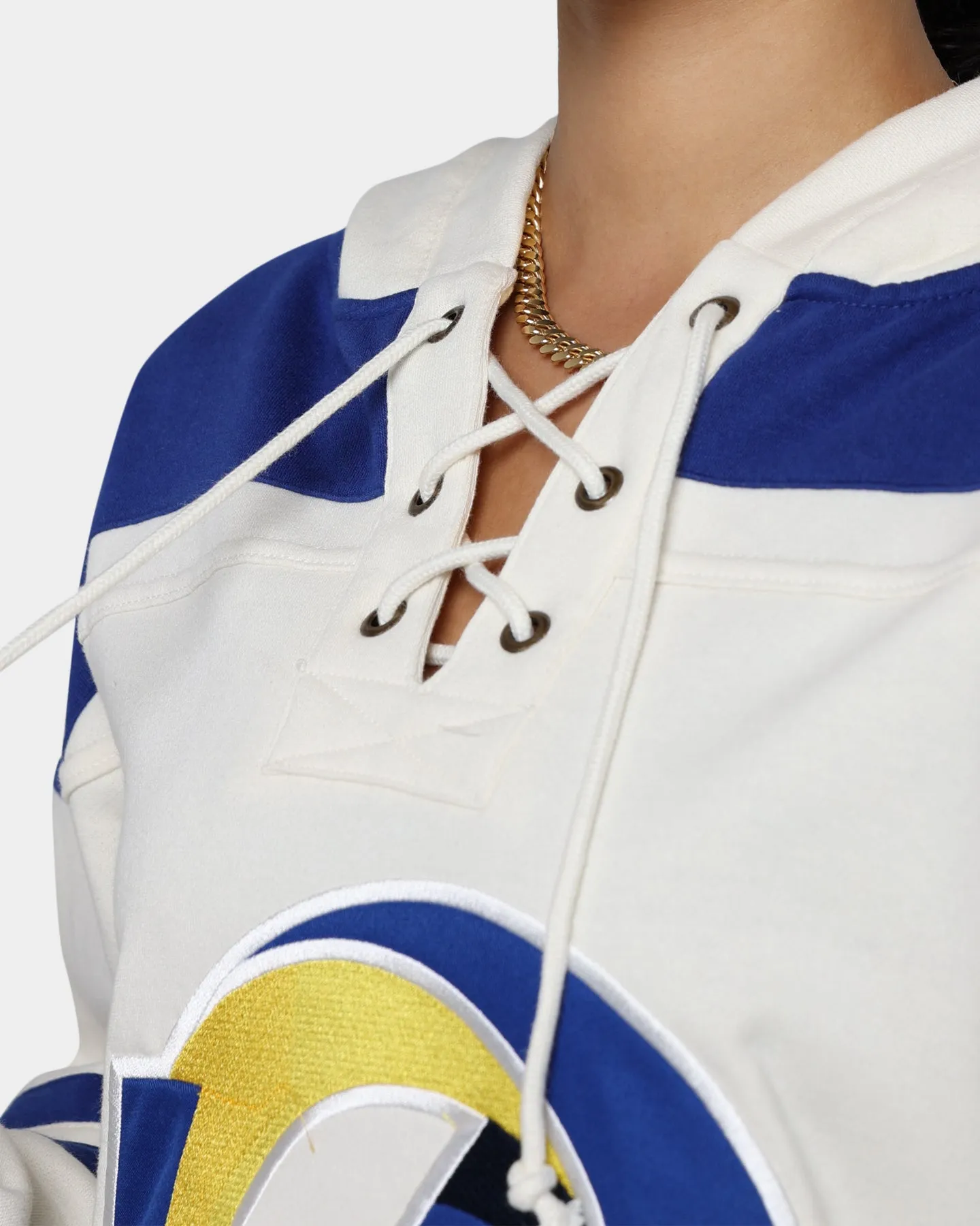 47 Brand Los Angeles Rams Superior Lacer Hoodie Cream