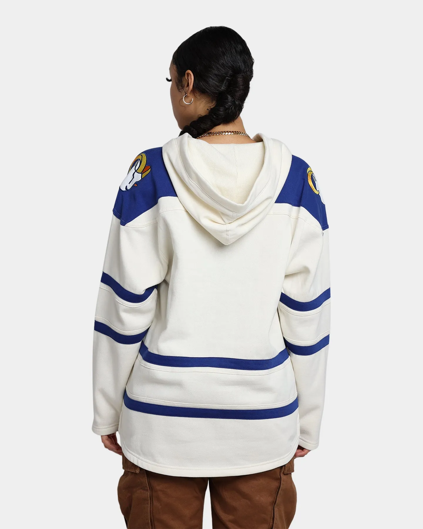 47 Brand Los Angeles Rams Superior Lacer Hoodie Cream