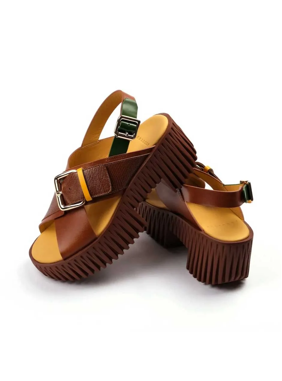 4CCCCEES Women's Plia Juna Sandals - Brown