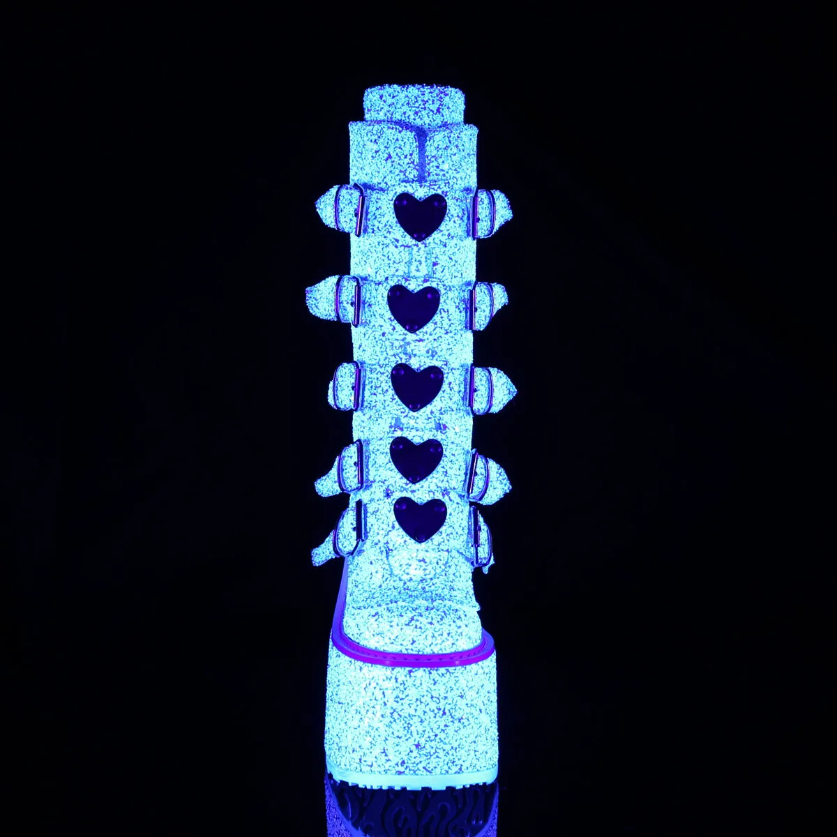 5 Inch Platform SWING-230G Neon White Glitter