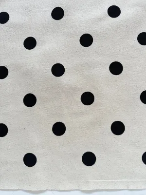 5/8 Yards last piece Unbleached Cotton Canvas Polka Dot Print