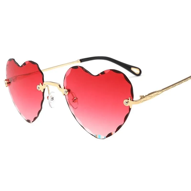 8 COLORS INS CUTE GRADIENT HEART TRAVEL SUNGLASSES BY61703