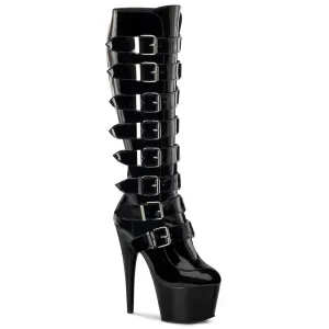 ADORE-2043 Pleaser Shoes Buckle Knee High Platform Stripper Boot