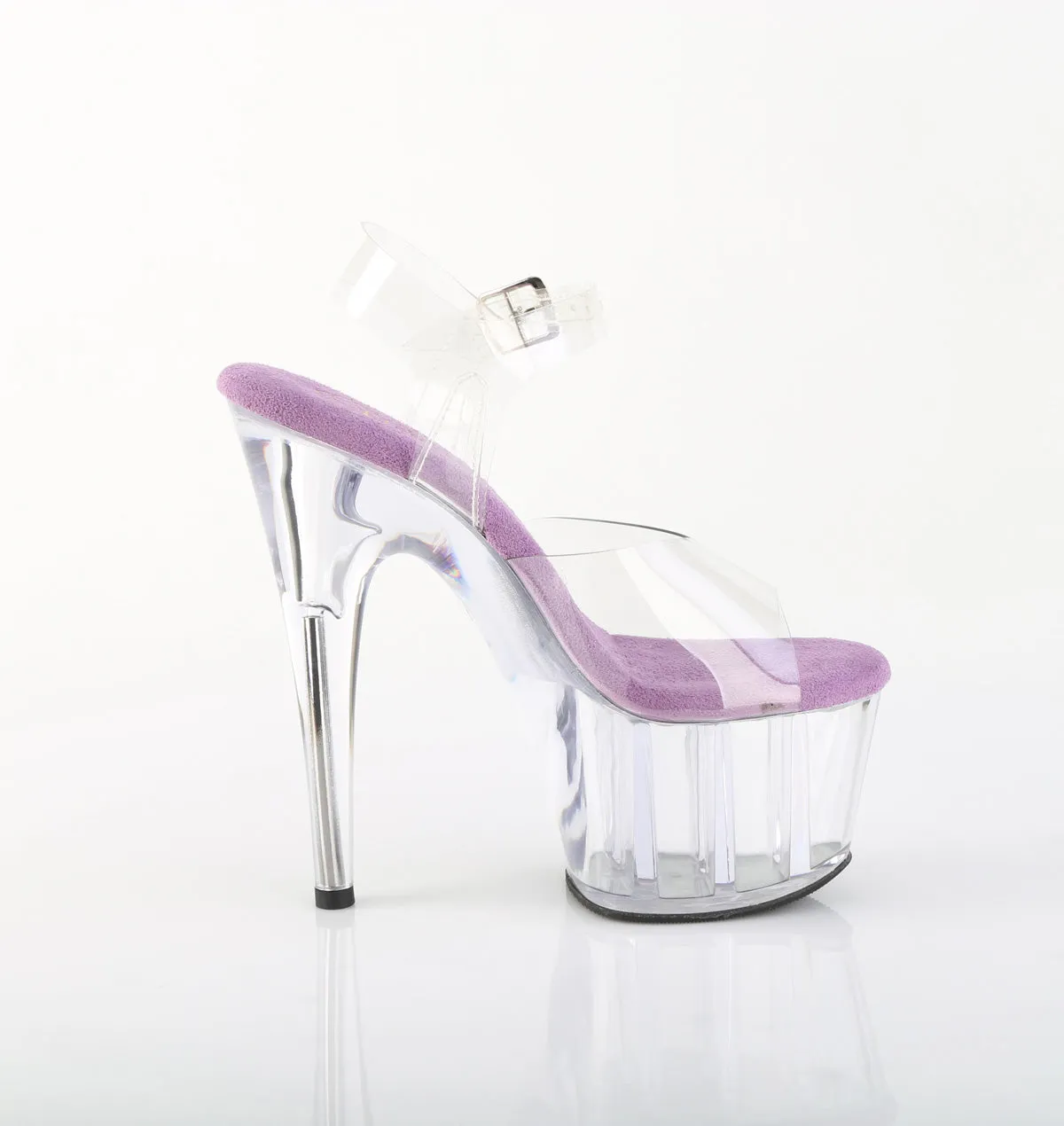 ADORE-708 Purple Sole & Clear Platform Heels