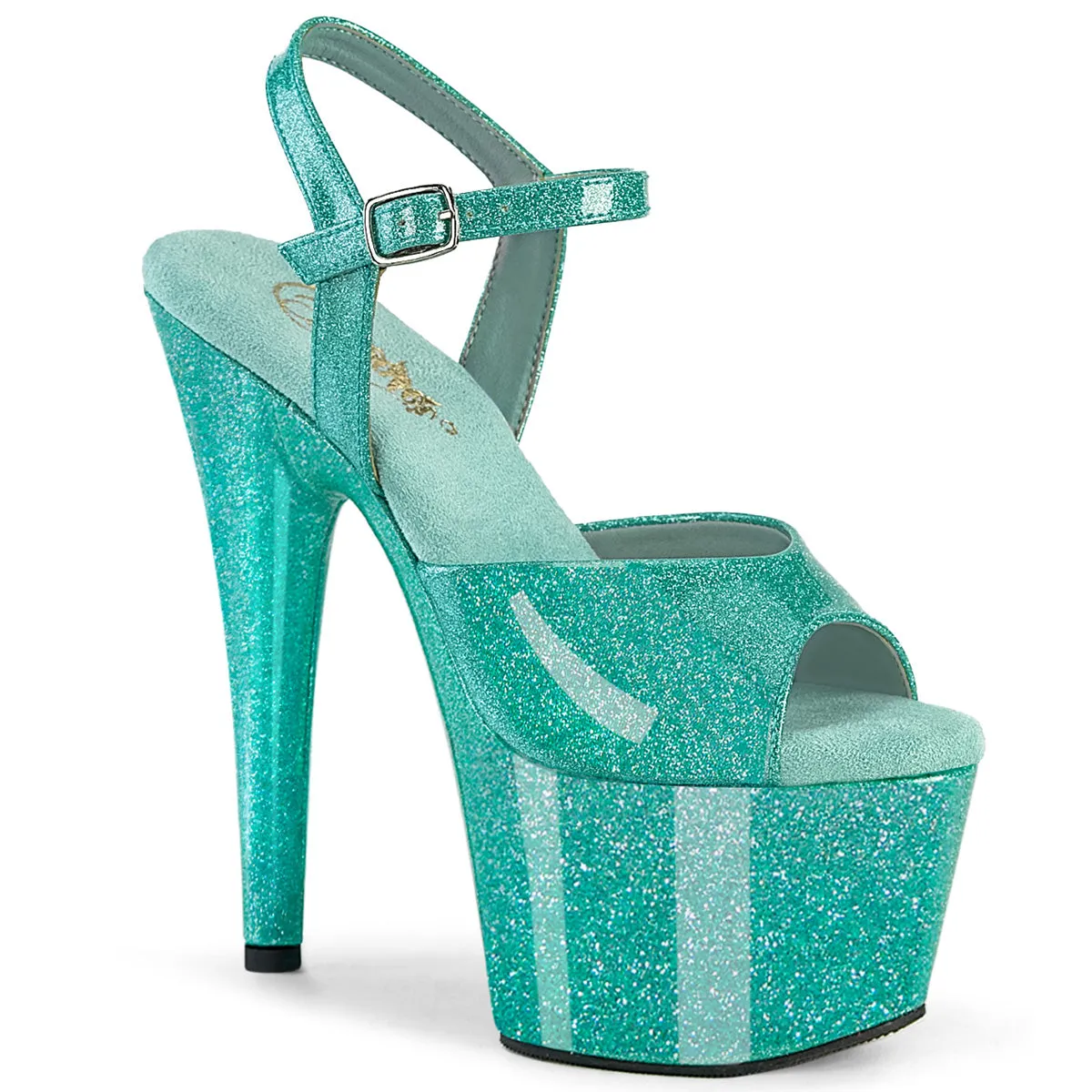 ADORE-709GP Aqua Gliitter 7 Inch Heel Pole Dancing Sandals