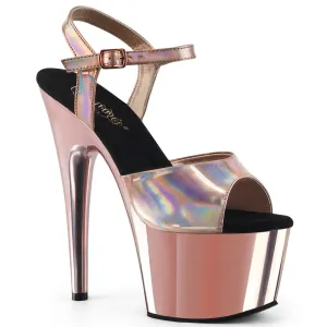 ADORE-709HGCH Rose Gold Hologram Platform Exotic Dancer Shoes