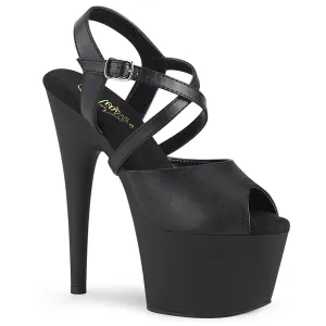 ADORE-724 Black Strappy Stripper Platform Sandals