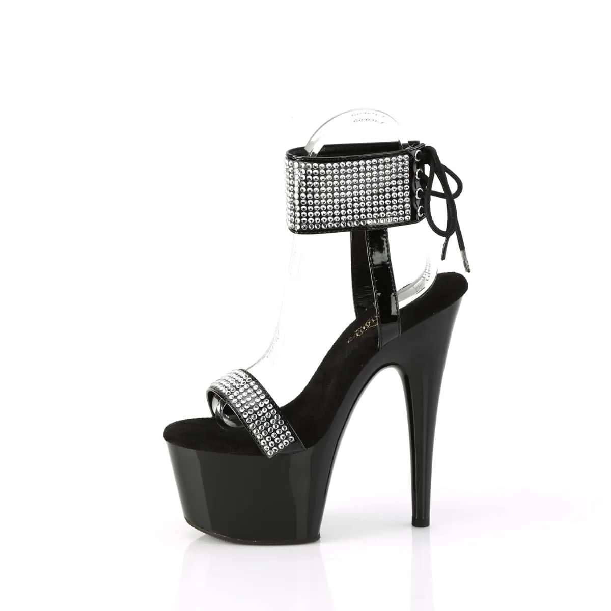 ADORE-770 Black & Silver Ankle Sandal High Heel