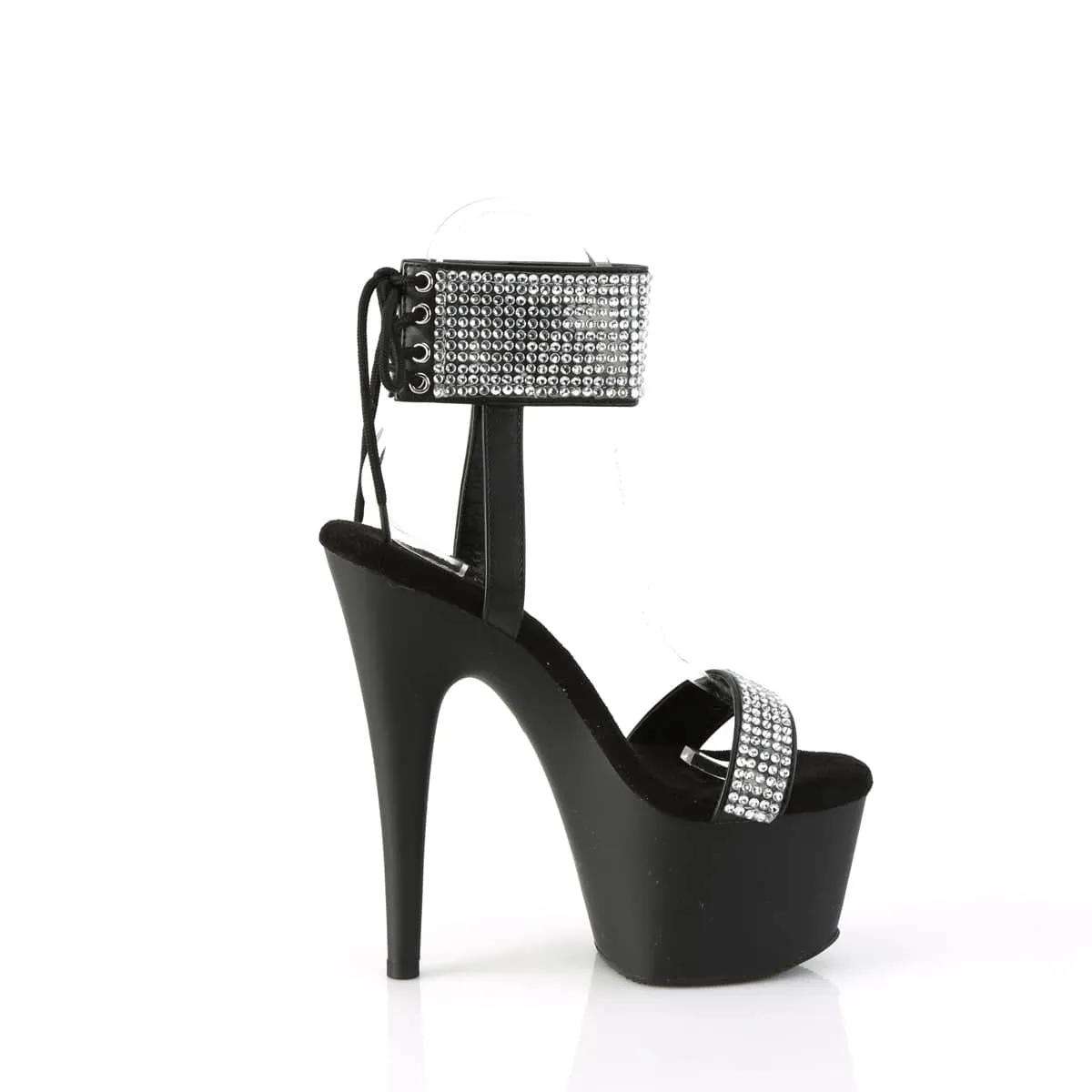 ADORE-770 Black & Silver Ankle Sandal High Heel