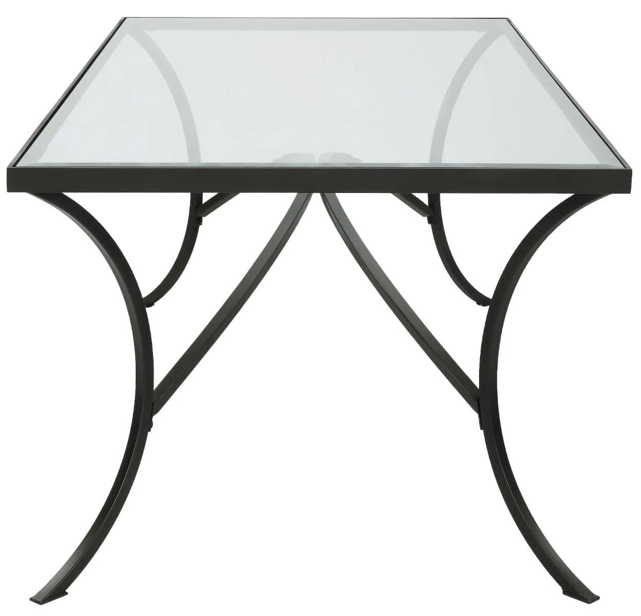 Alayna Black Metal & Glass Coffee Table