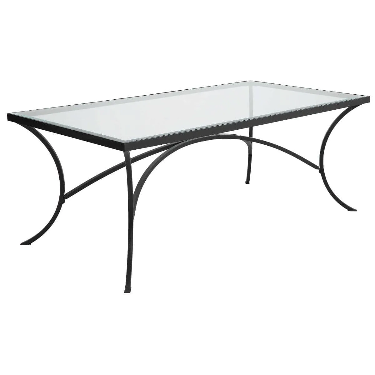 Alayna Black Metal & Glass Coffee Table