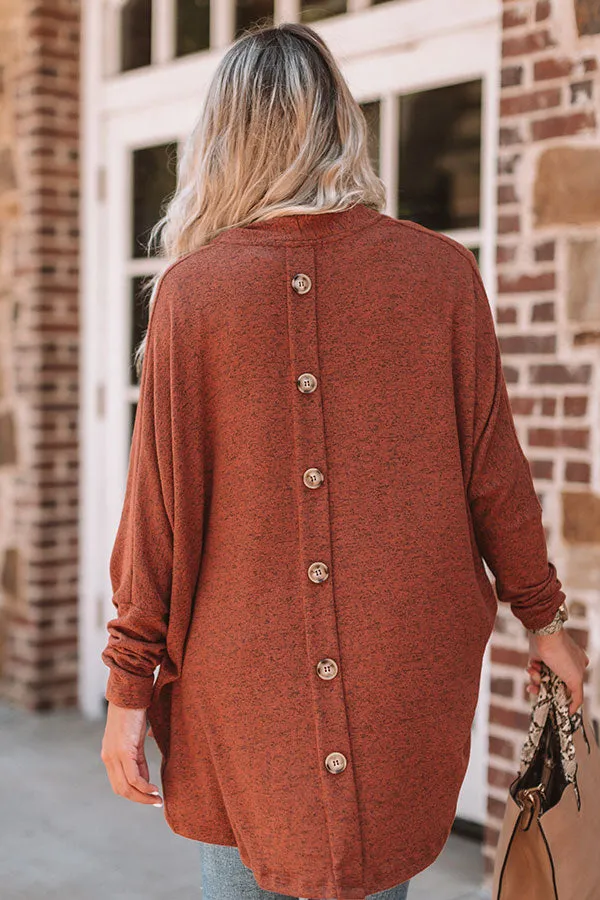 All About The Cuddles Cardigan in Rust