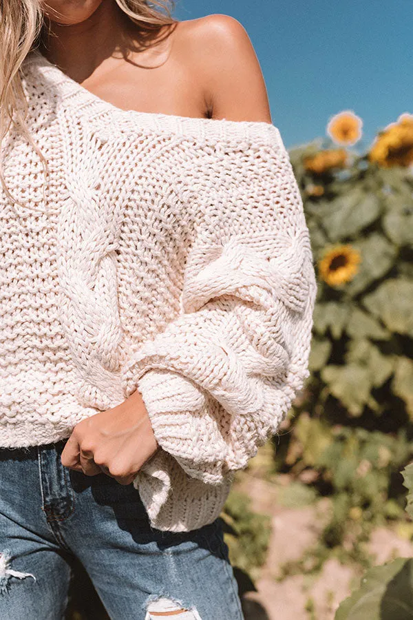 All Things Cozy Cable Knit Sweater in Cream