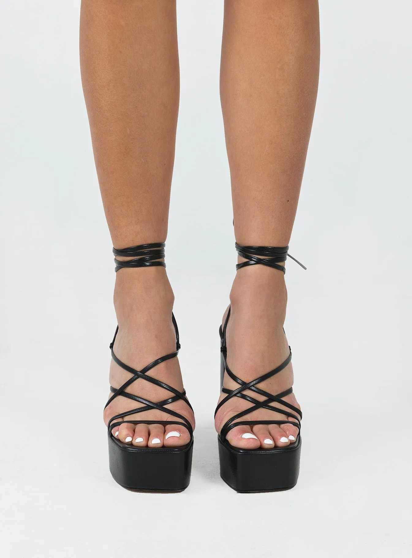 Amato Platform Heels Black