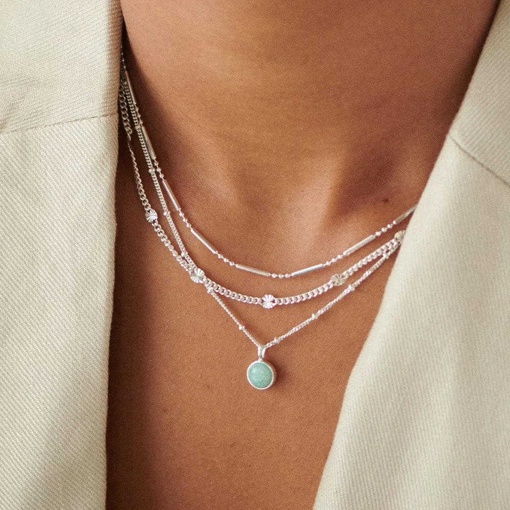 Amazonite Healing Stone Necklace Sterling Silver