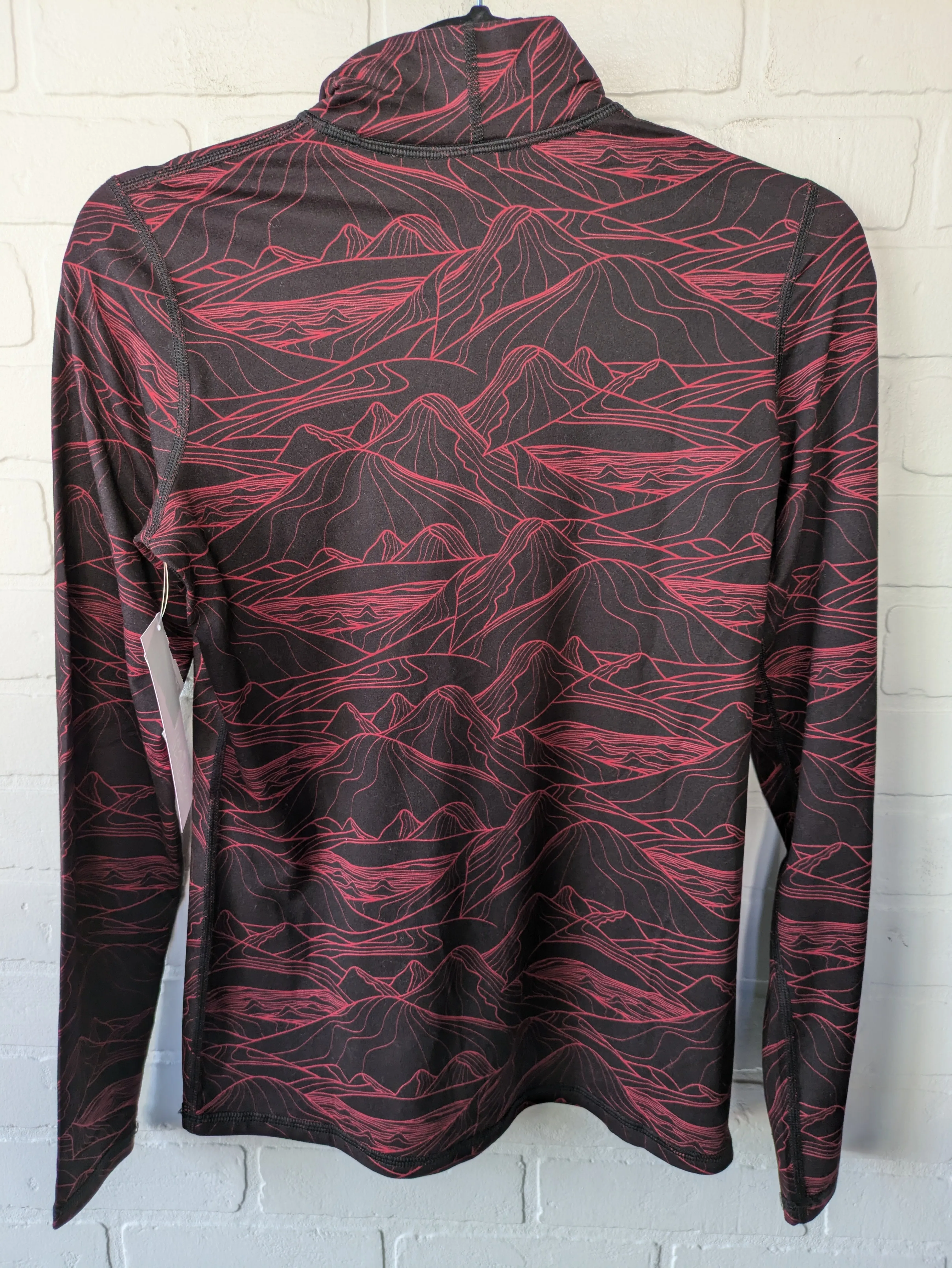 Athletic Top Long Sleeve Collar By Kyodan In Black & Red, Size: S