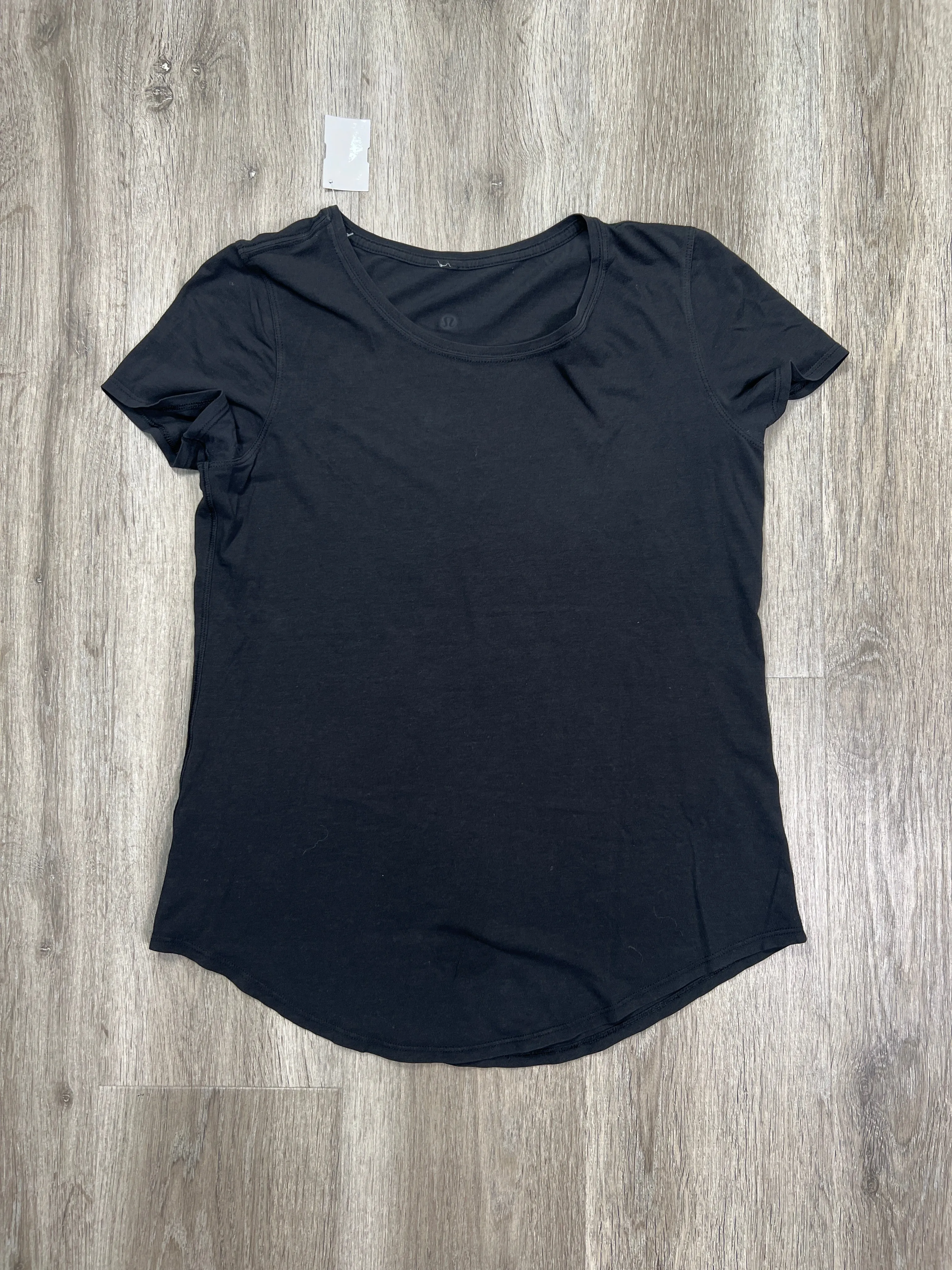 Athletic Top Short Sleeve By Lululemon In Black, Size: S