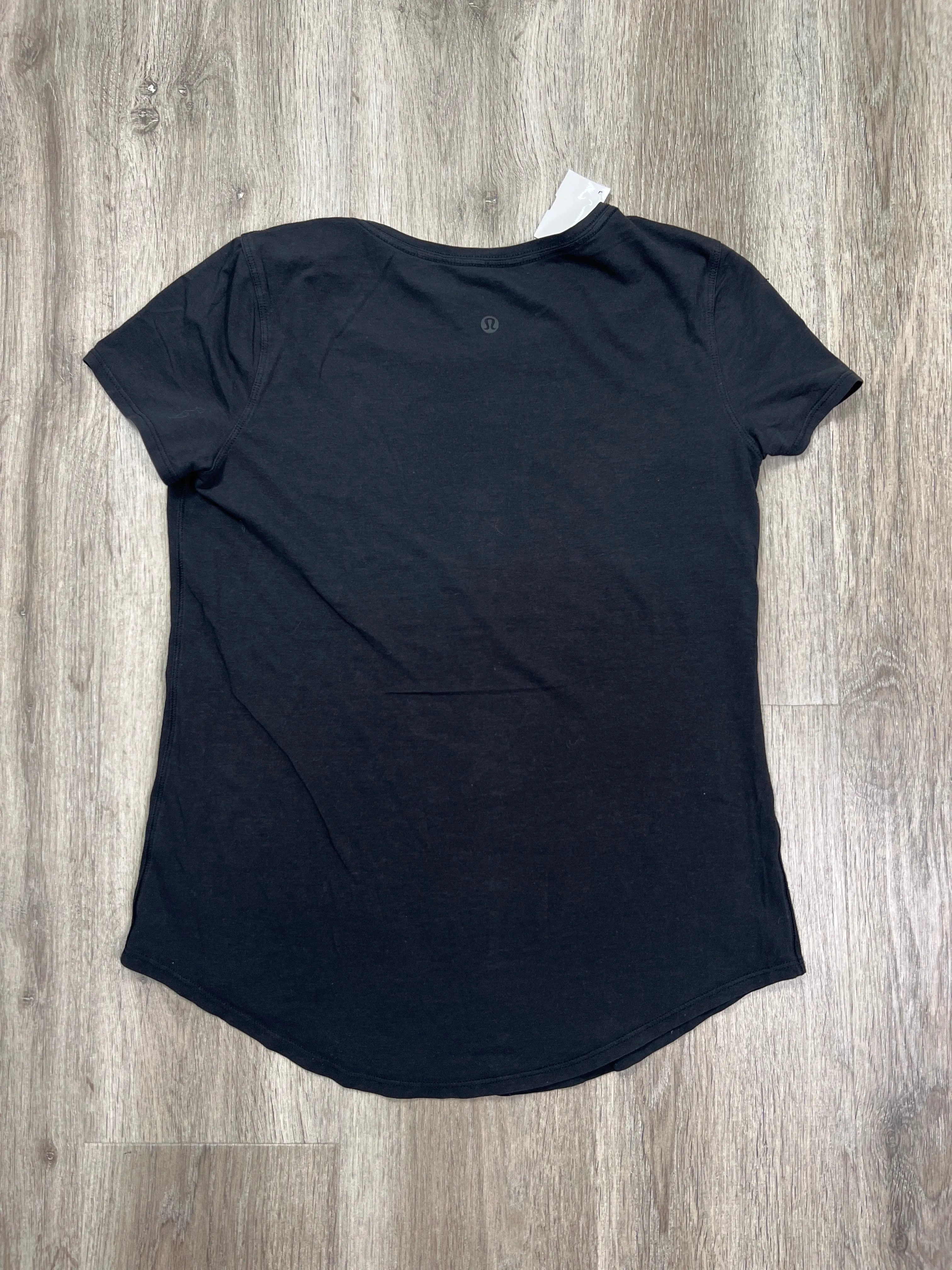 Athletic Top Short Sleeve By Lululemon In Black, Size: S