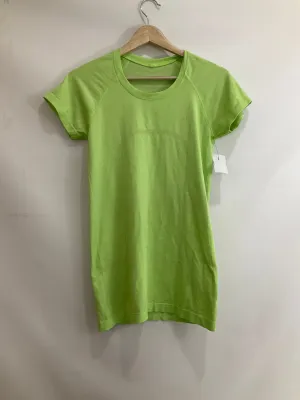 Athletic Top Short Sleeve By Lululemon In Chartreuse, Size: 4