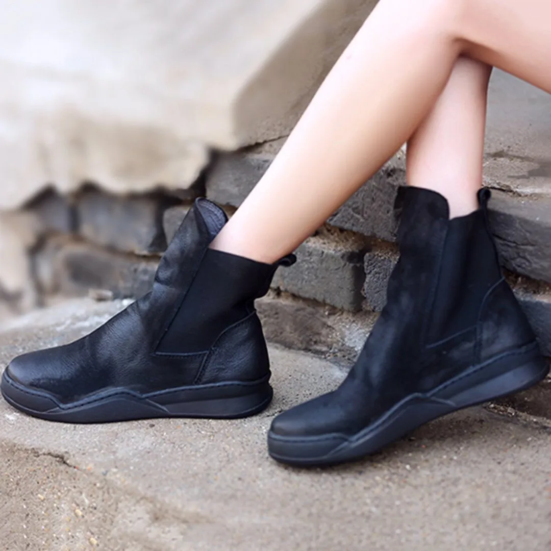 Babakud Women Autumn Simple Fashion Leather Boots