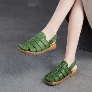 Babakud Women Summer Hollow Leather Roman Sandals