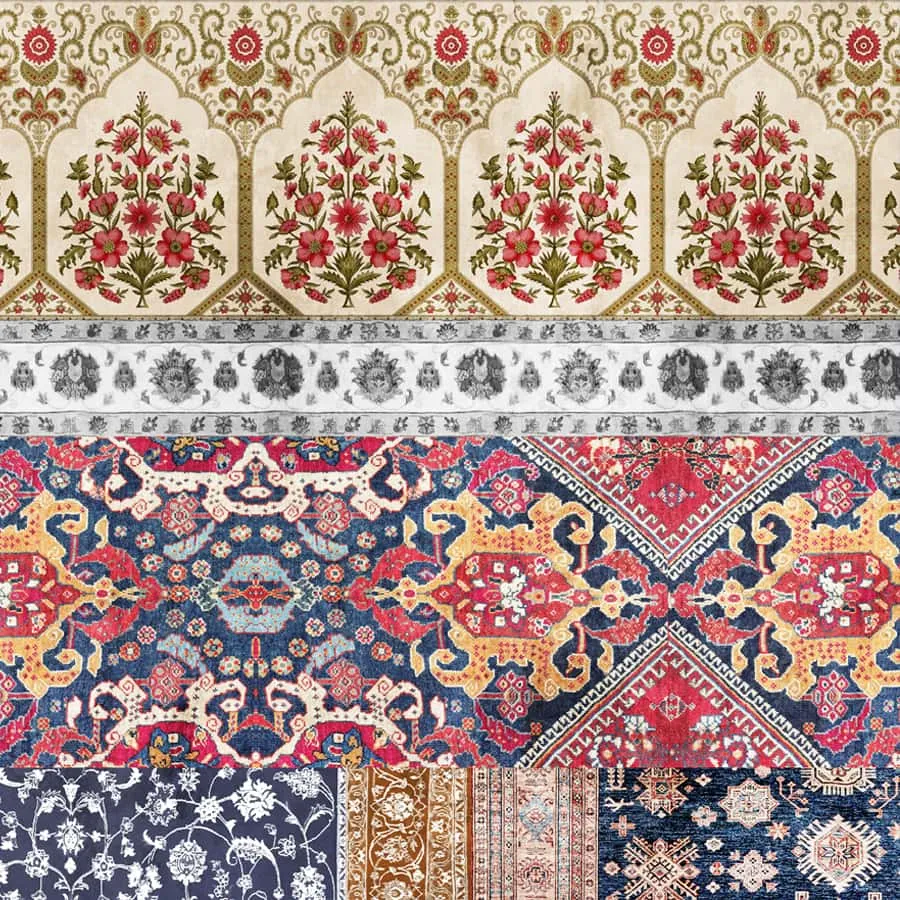 Banaras, Indian Carpet Design Customised Wallpaper