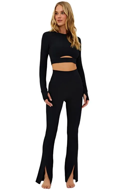 Beach Riot Francine Top Black Waffle