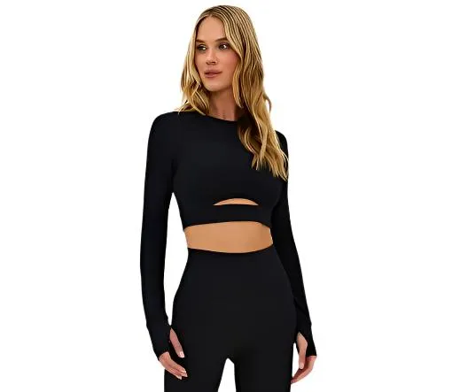 Beach Riot Francine Top Black Waffle