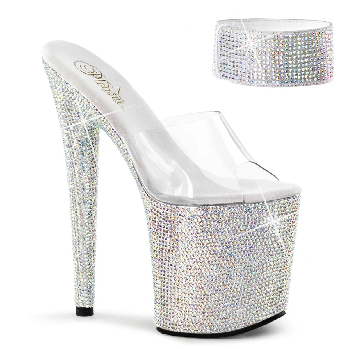 BEJEWELED-812RS Platform Rhinestone Bling Stripper Shoes