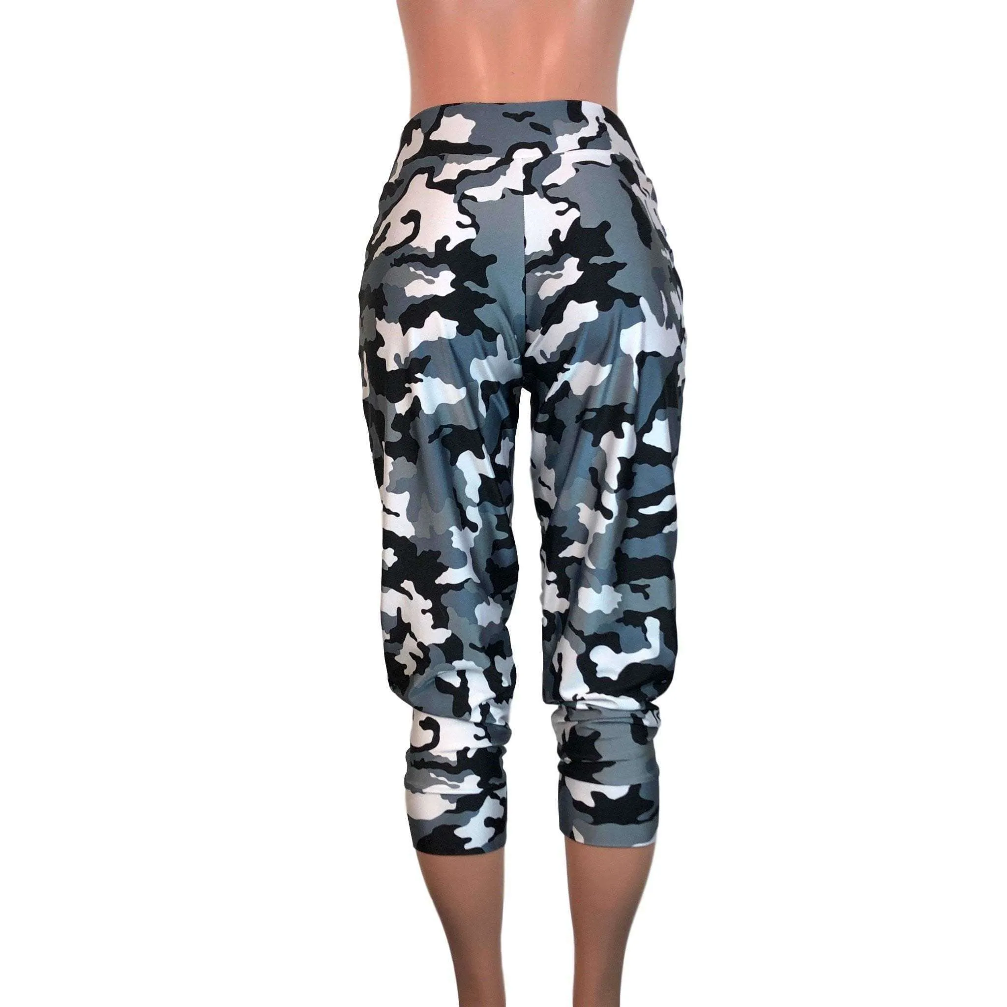 Black & White Camo Joggers w/ Pockets Women's