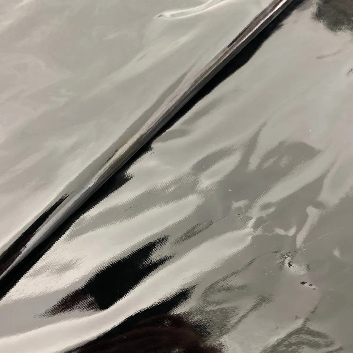 Black Faux Patent Leather Apparel Vinyl Fabric