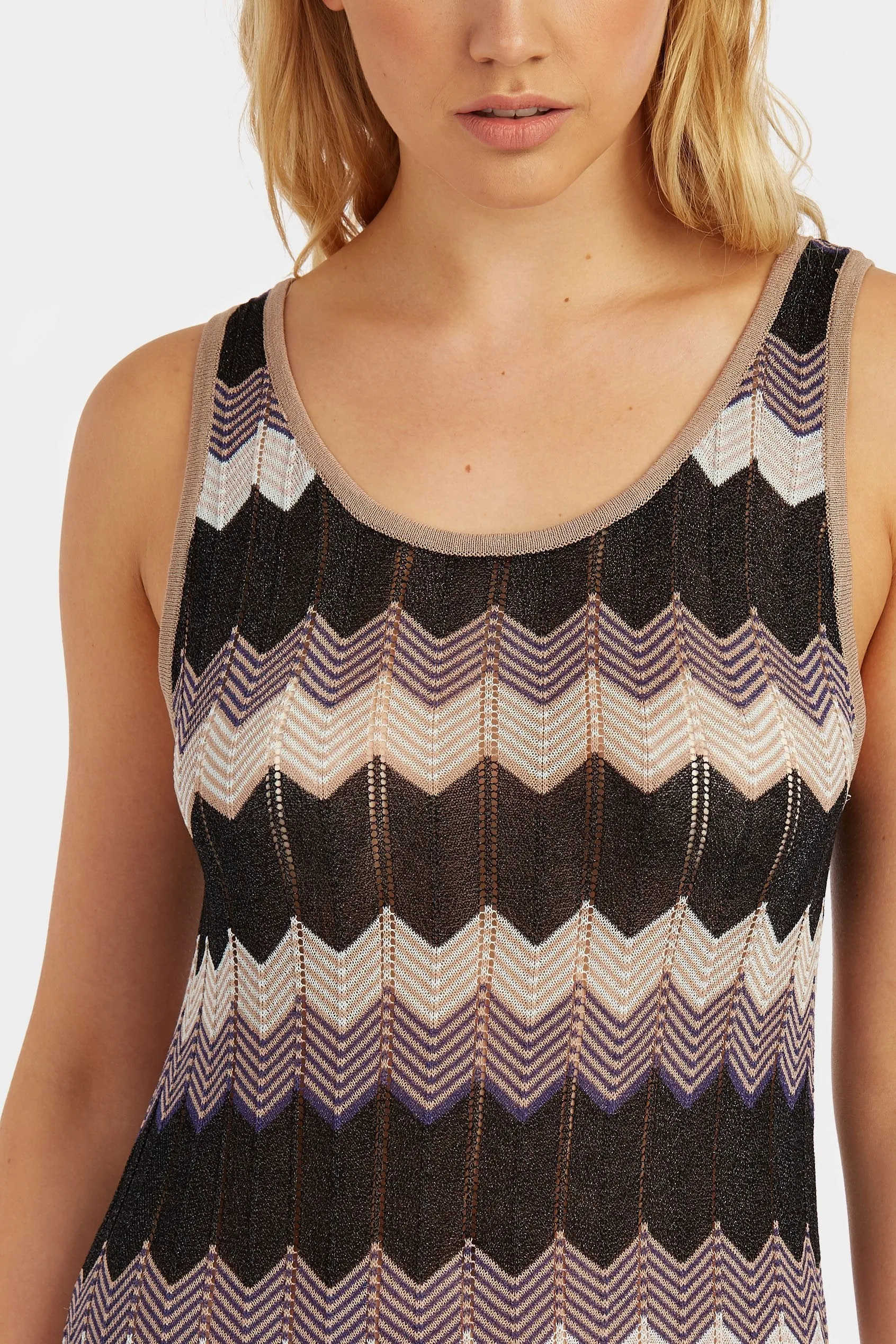 Black Zig Zag Crochet Maxi Dress