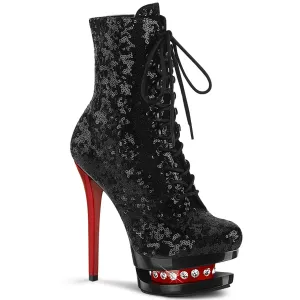 BLONDIE-R-1020 Sequin and Rhinestone Platform Sexy Boot Clearance Sale