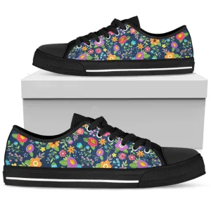 BLUE FLOWER LOW-TOP SHOES WOMEN - FREE SHIPPING WORLDWIDE