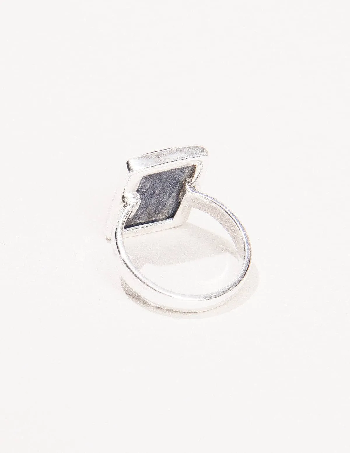 Blue Kyanite Square Gemstone Ring - Size 8