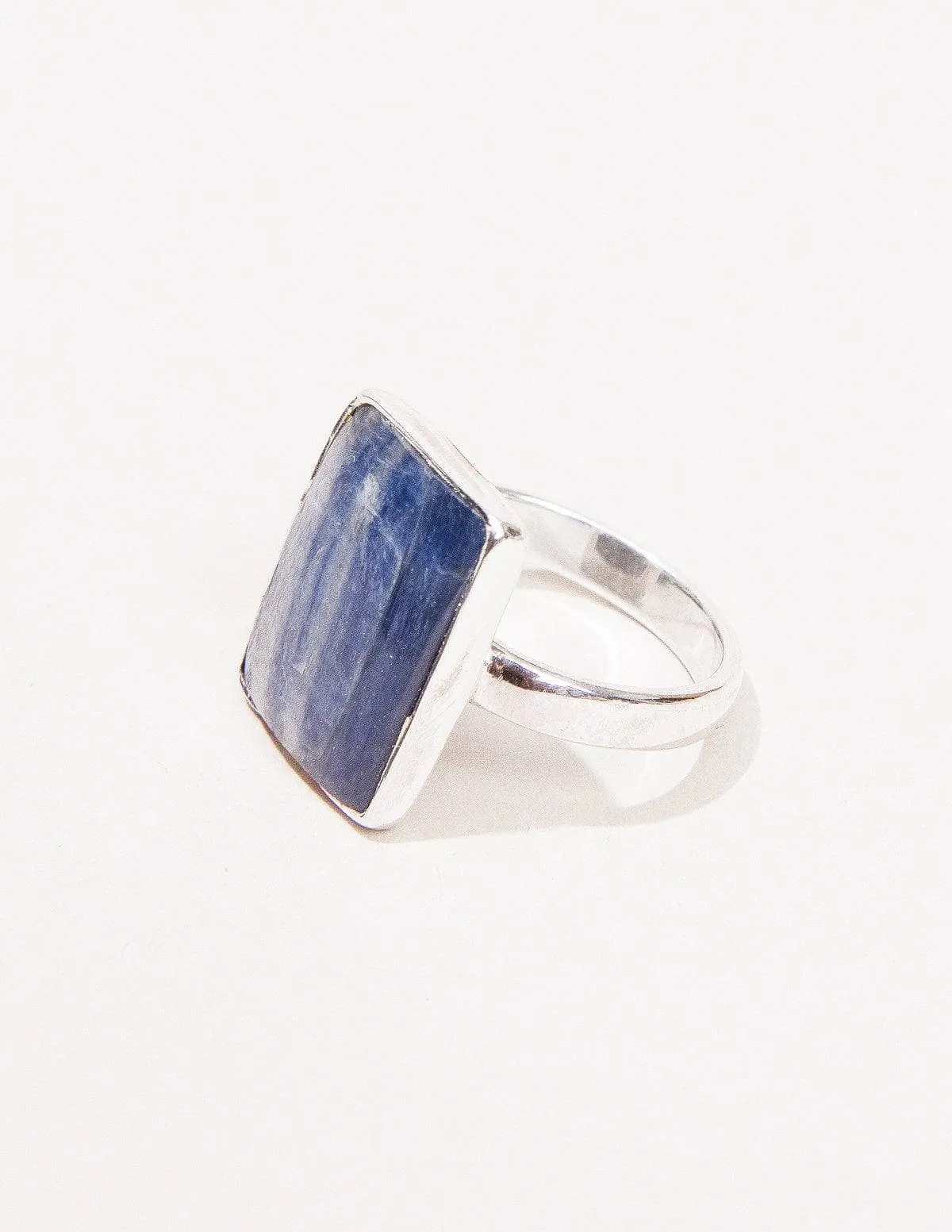 Blue Kyanite Square Gemstone Ring - Size 8