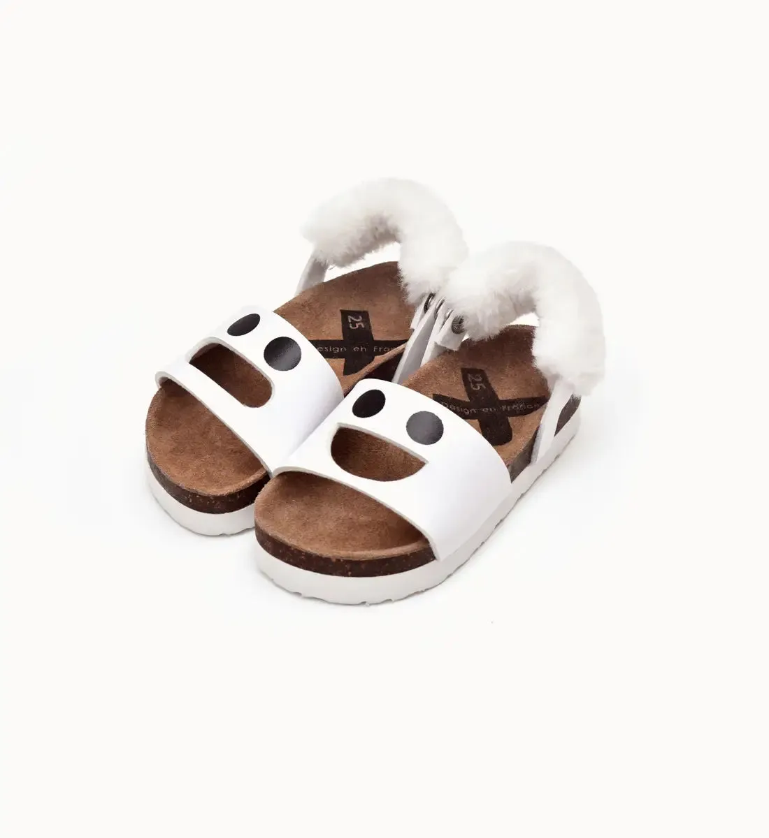 BOXBO Kids Wistiti Flip Flop Cork Sandals in White