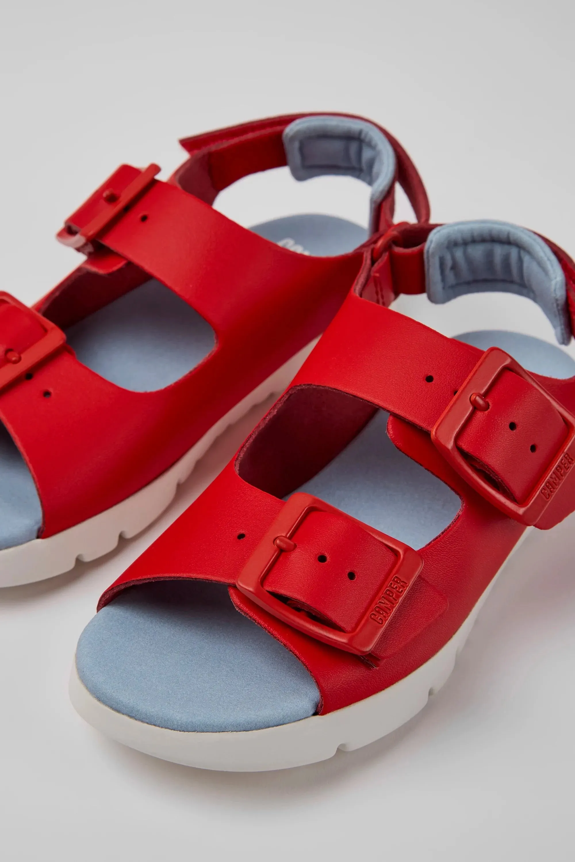 Camper Kids ORUGA Red Leather Sandals