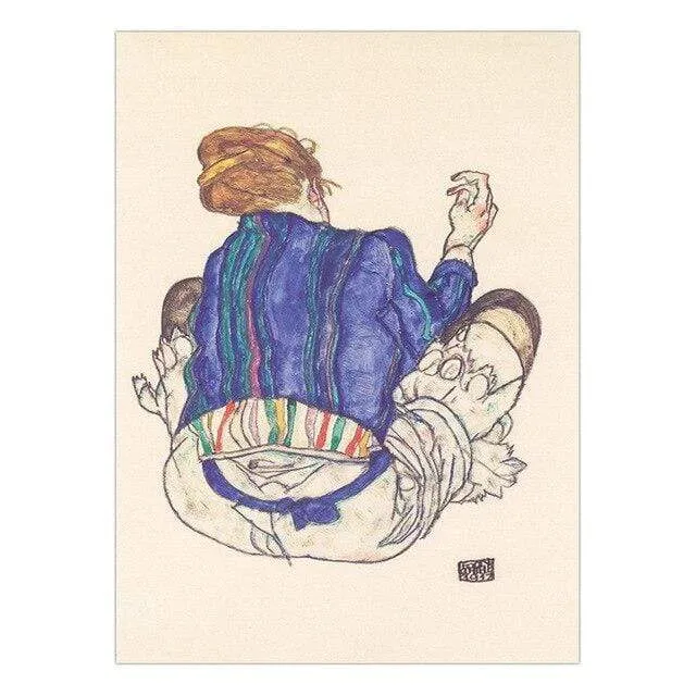 Canvas Oil  Paintings Poster Unframed Drawings Austrian Egon Schiele