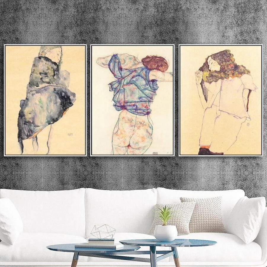 Canvas Oil  Paintings Poster Unframed Drawings Austrian Egon Schiele