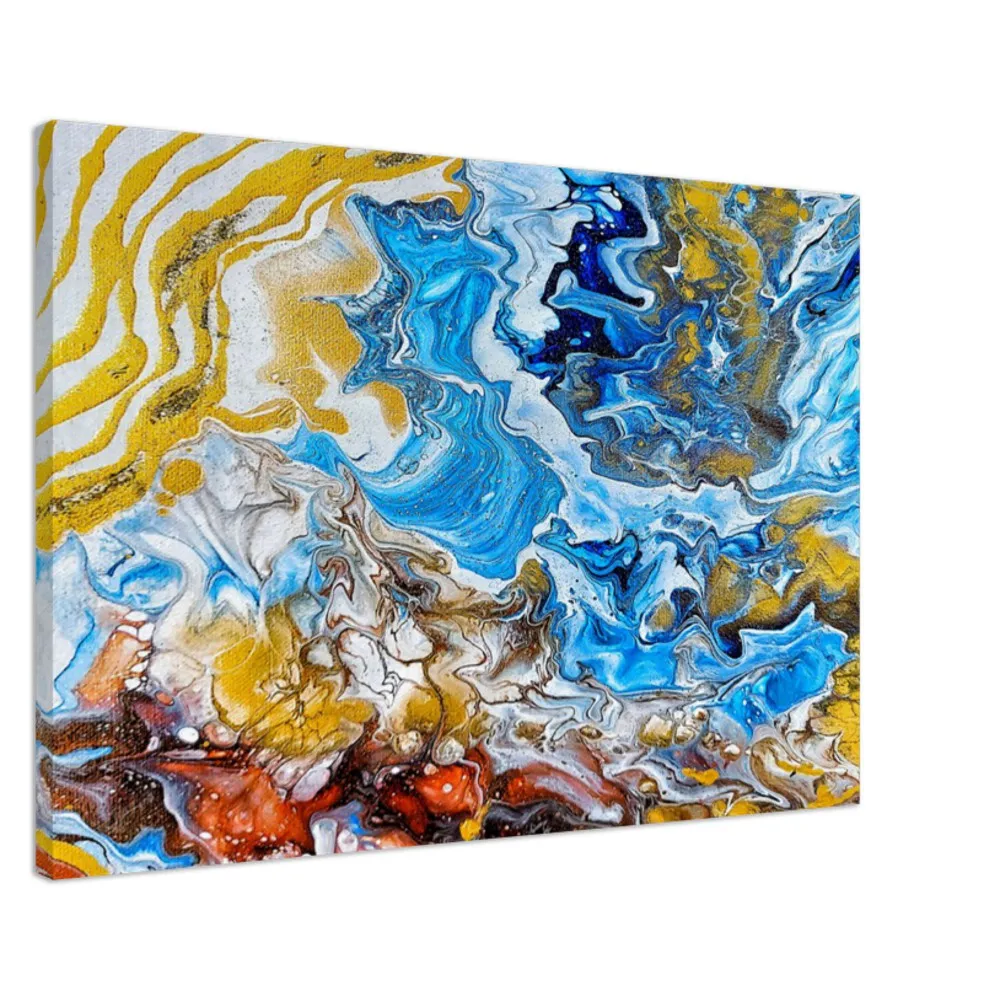 Cliffiside ocean abstract wrapped Canvas wall art