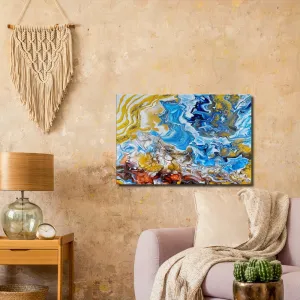 Cliffiside ocean abstract wrapped Canvas wall art