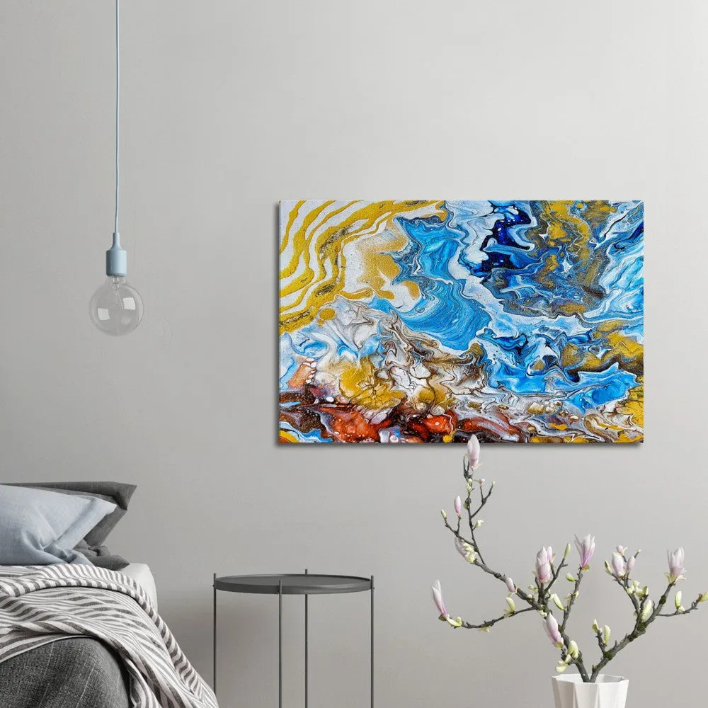 Cliffiside ocean abstract wrapped Canvas wall art