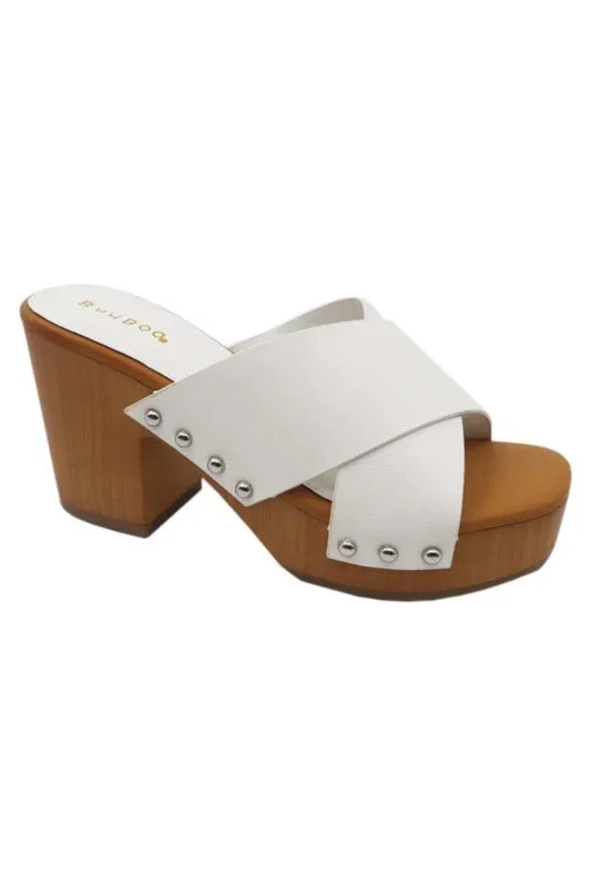 Cross Wide Band Mule Sandal