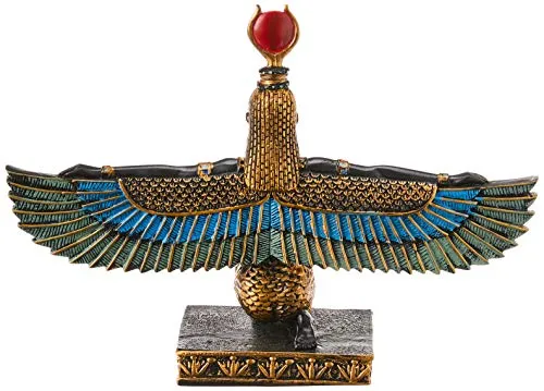 Design Toscano, Isis Goddess of Beauty, Egyptian Decor Figurine Statue, 9 Inches Wide, 3 Inches Deep, 6 Inches High, Handcast Polyresin, Full Color Finish